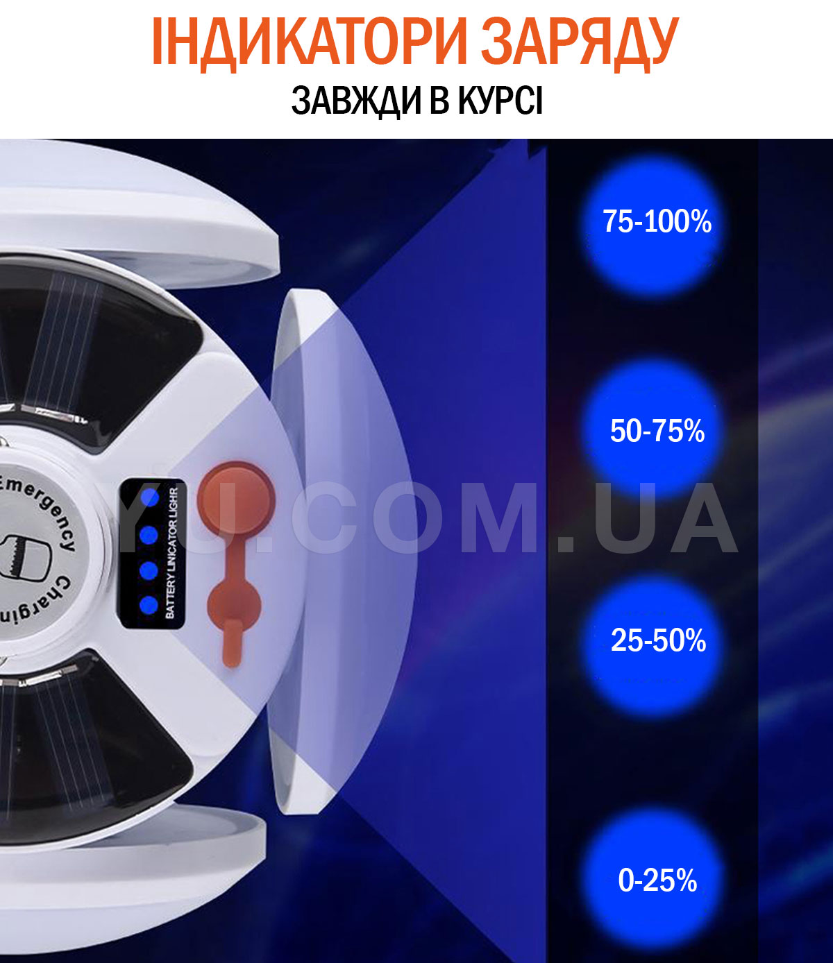Підвісний ліхтар для кемпінгу на сонячній батареї BL 2029 USB